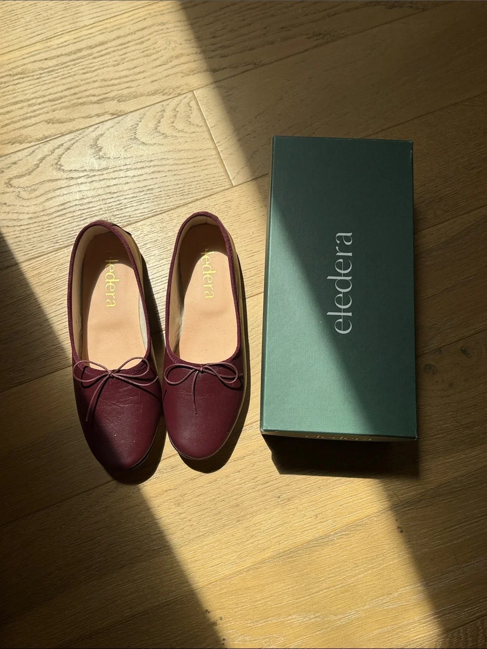 eledera Rotonda Ballet Flats in Marasala Burgundy Red